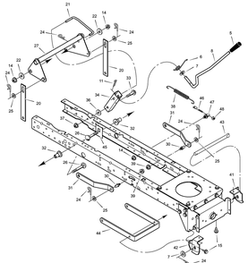 Mower Housing Suspension Diagram and Parts List for 465618X48A 2003 Briggs and Stratton Lawn Tractor